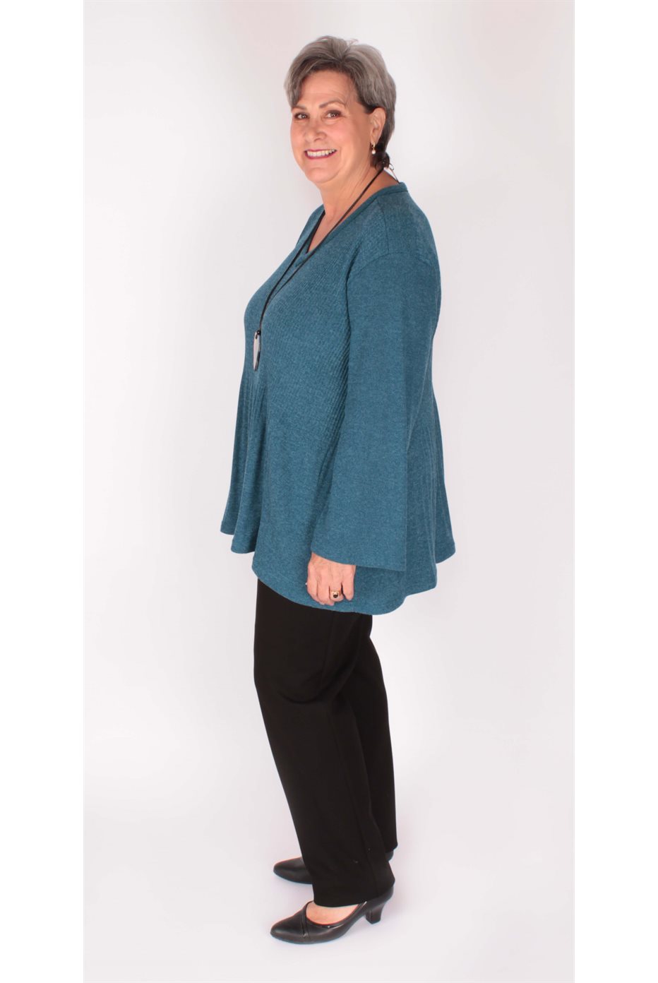 Pull Encolure V Couleur Canard